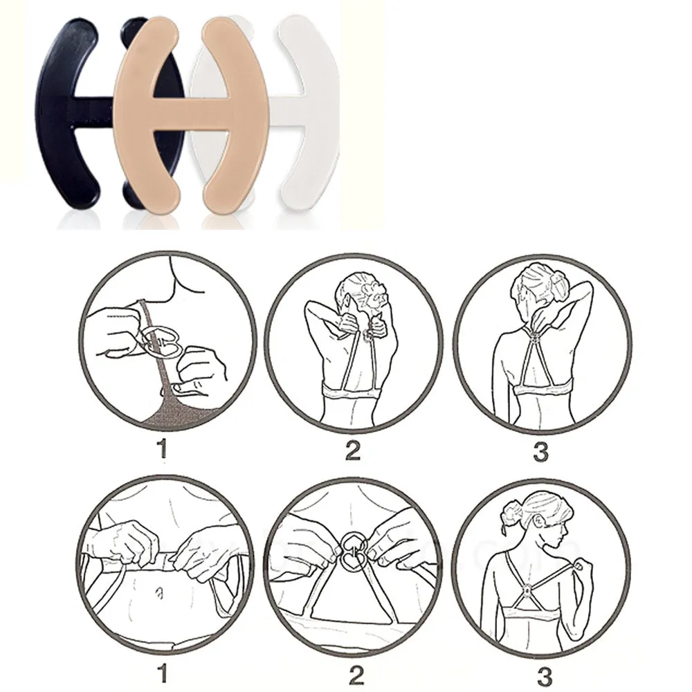 18Pc Bra Clips Perfect Lift Adjust Clasp Strap Cleavage Control Racerback Buckle