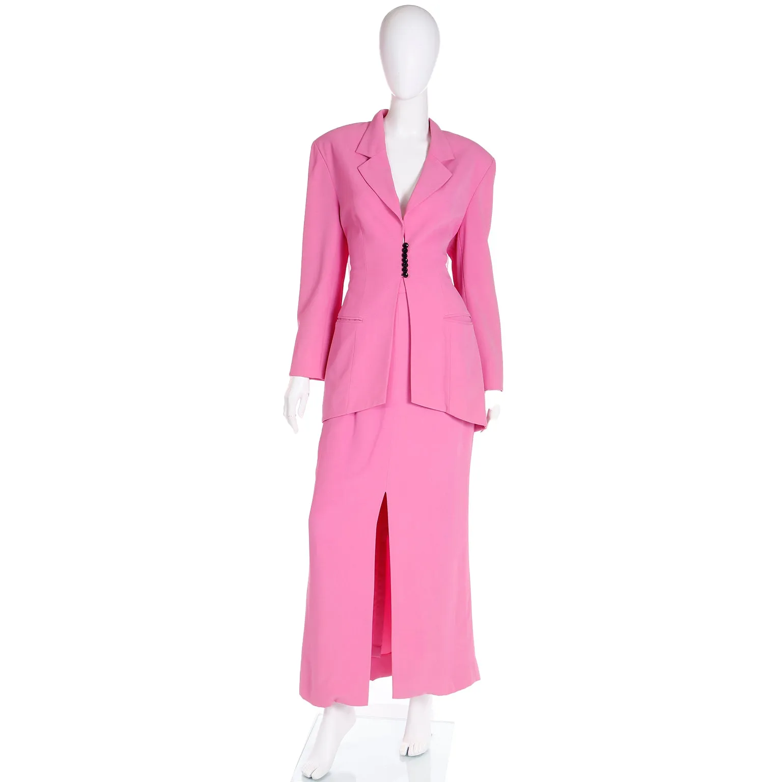 1990s Christian Dior Boutique Numbered Pink Jacket w Chiffon Drape & 2 Skirts
