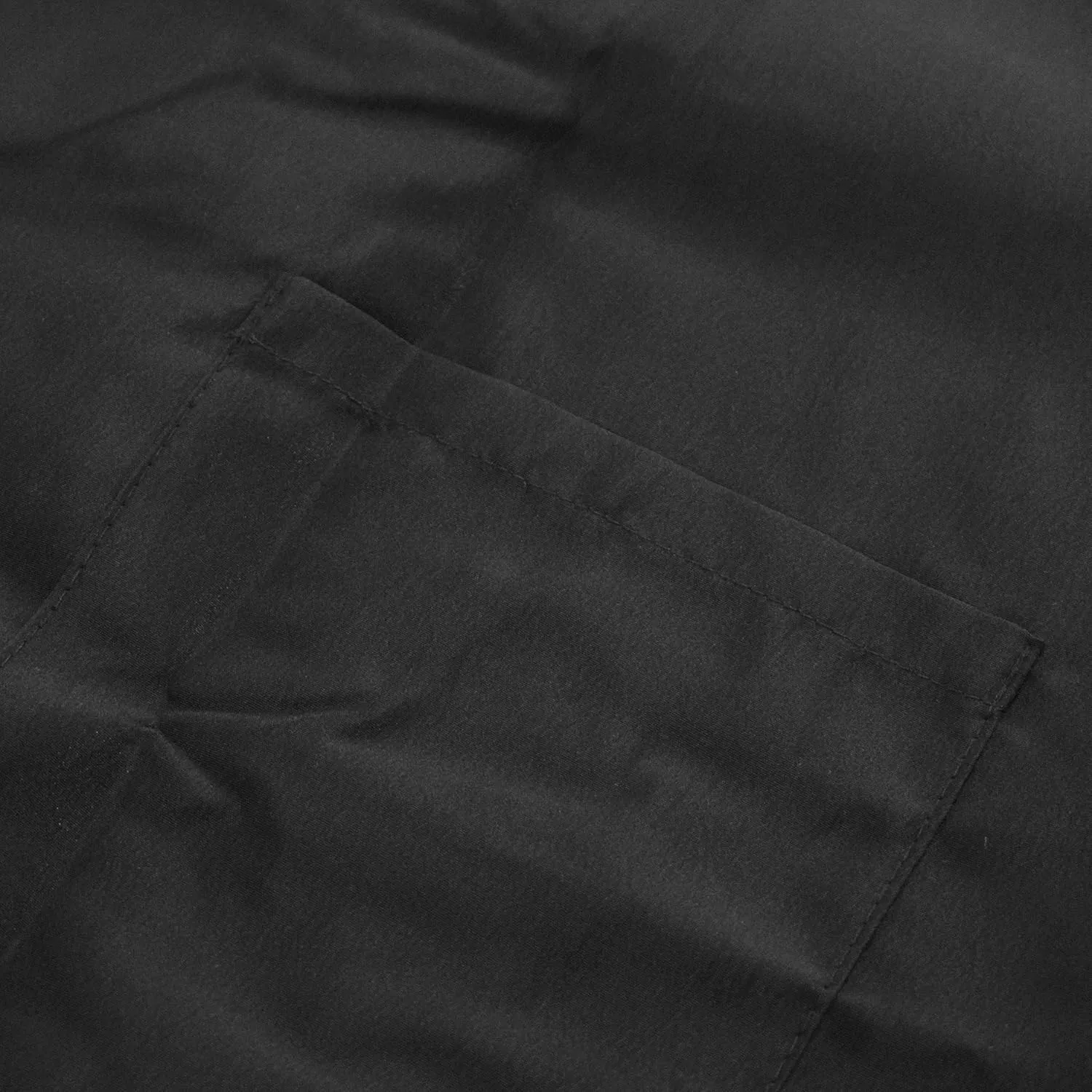 A Size Above Big & Tall Barber Jacket, Cut for Fuller Figures, Short Sleeve with Zipper Front, Left Breast Pocket Plus Two Lower Pockets, Lightweight, Water Resistant Nylon/Poly, Black, 4X