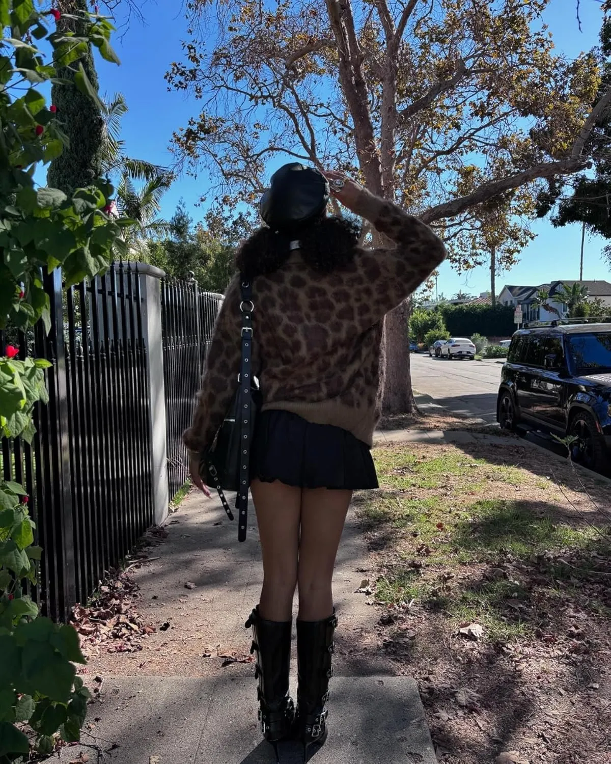 Aelfric Eden Leopard Print Cardigan Sweaters for Women Cheetah Y2k Crewneck Button Down Knit Cardigans Long Sleeve Sweater