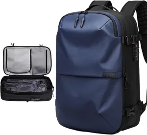 AirVault Vacuum Seal Travel Backpack 60L - Expandable Air Compression Vacuum System, Airback, Vacpack, Water-Resistant, Carry-On with TSA Lock Fits 19" Laptop, Backvac (Blue)