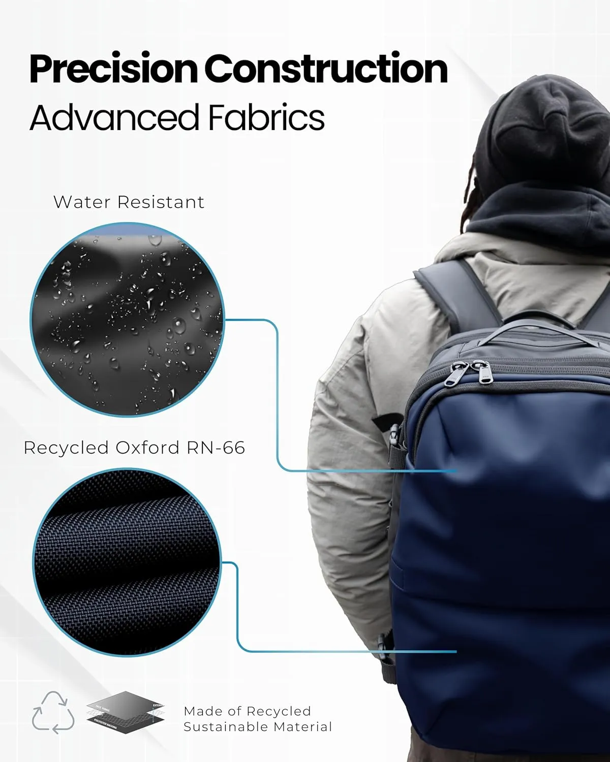 AirVault Vacuum Seal Travel Backpack 60L - Expandable Air Compression Vacuum System, Airback, Vacpack, Water-Resistant, Carry-On with TSA Lock Fits 19" Laptop, Backvac (Blue)