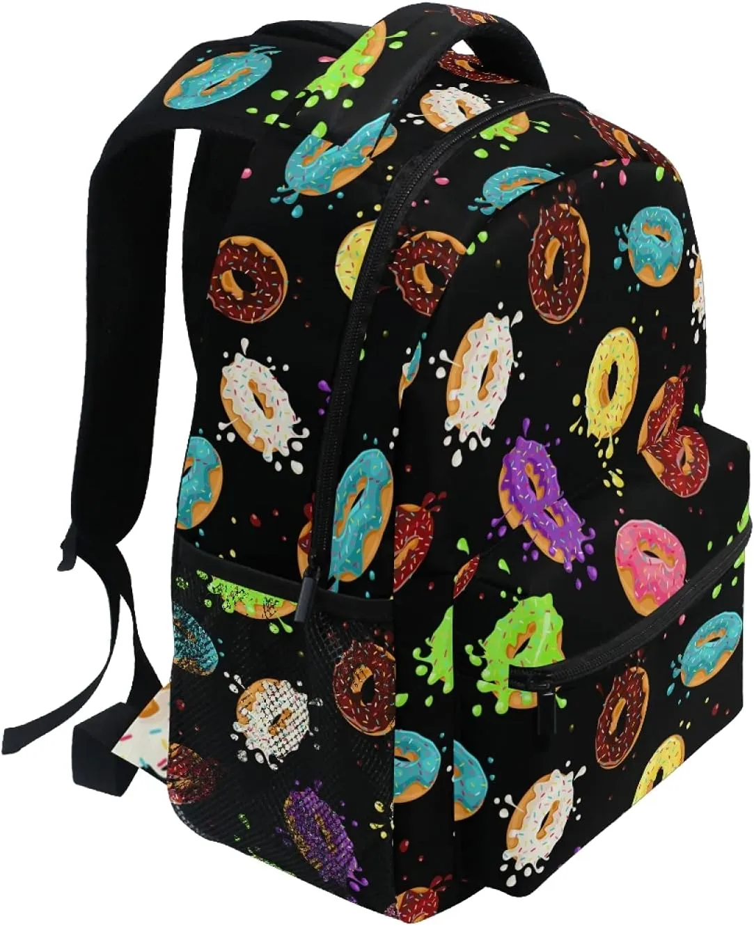 ALAZA Macaron Donuts Black Travel Laptop Backpack Durable College School Backpack