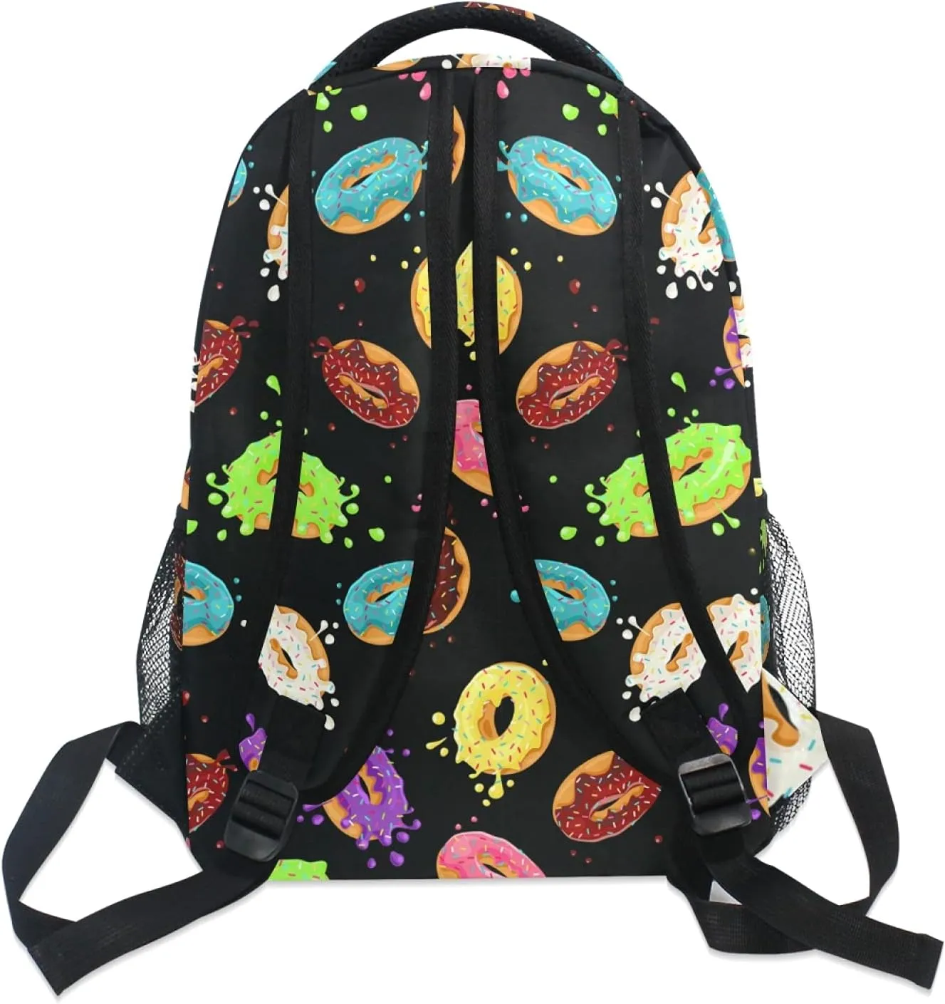 ALAZA Macaron Donuts Black Travel Laptop Backpack Durable College School Backpack