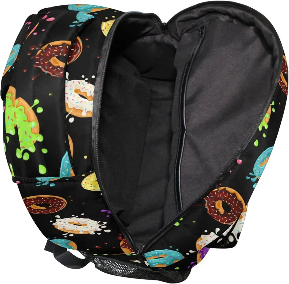 ALAZA Macaron Donuts Black Travel Laptop Backpack Durable College School Backpack