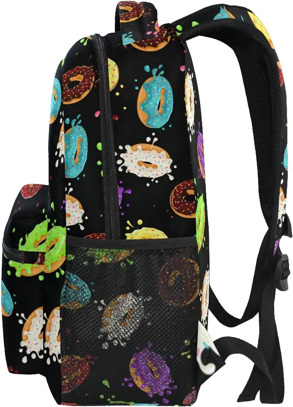 ALAZA Macaron Donuts Black Travel Laptop Backpack Durable College School Backpack