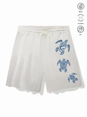 Alohadaddy Hawaii  sea turtle Print Men's Quick Dry Casual Board Shorts