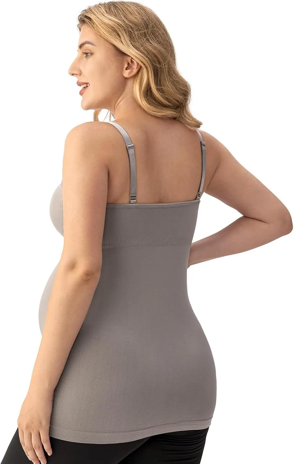 Angelhood Maternity Nursing Tank Tops for Breastfeeding,Womens Nursing Maternity Cami Built in Bra Sleep Bra
