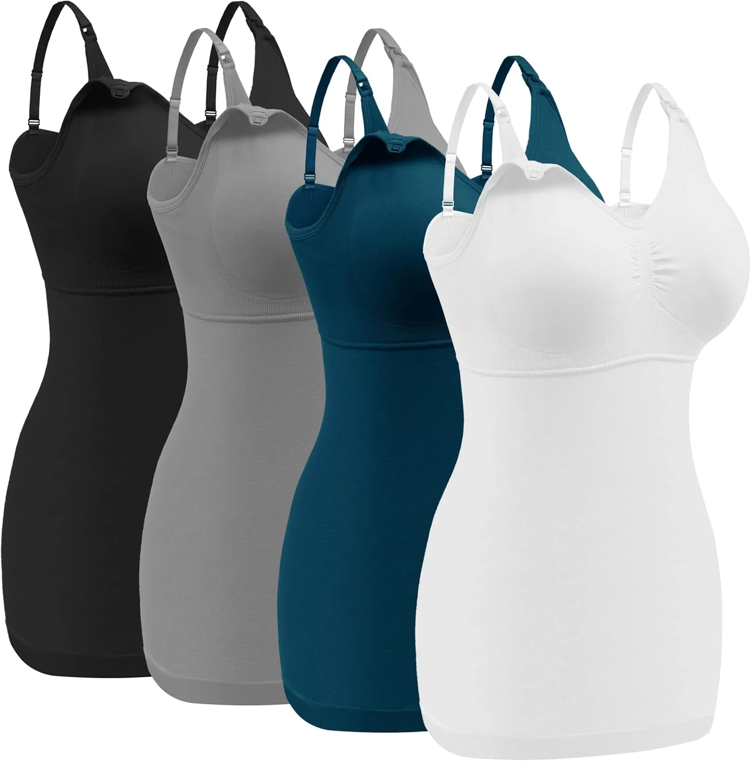 Angelhood Maternity Nursing Tank Tops for Breastfeeding,Womens Nursing Maternity Cami Built in Bra Sleep Bra