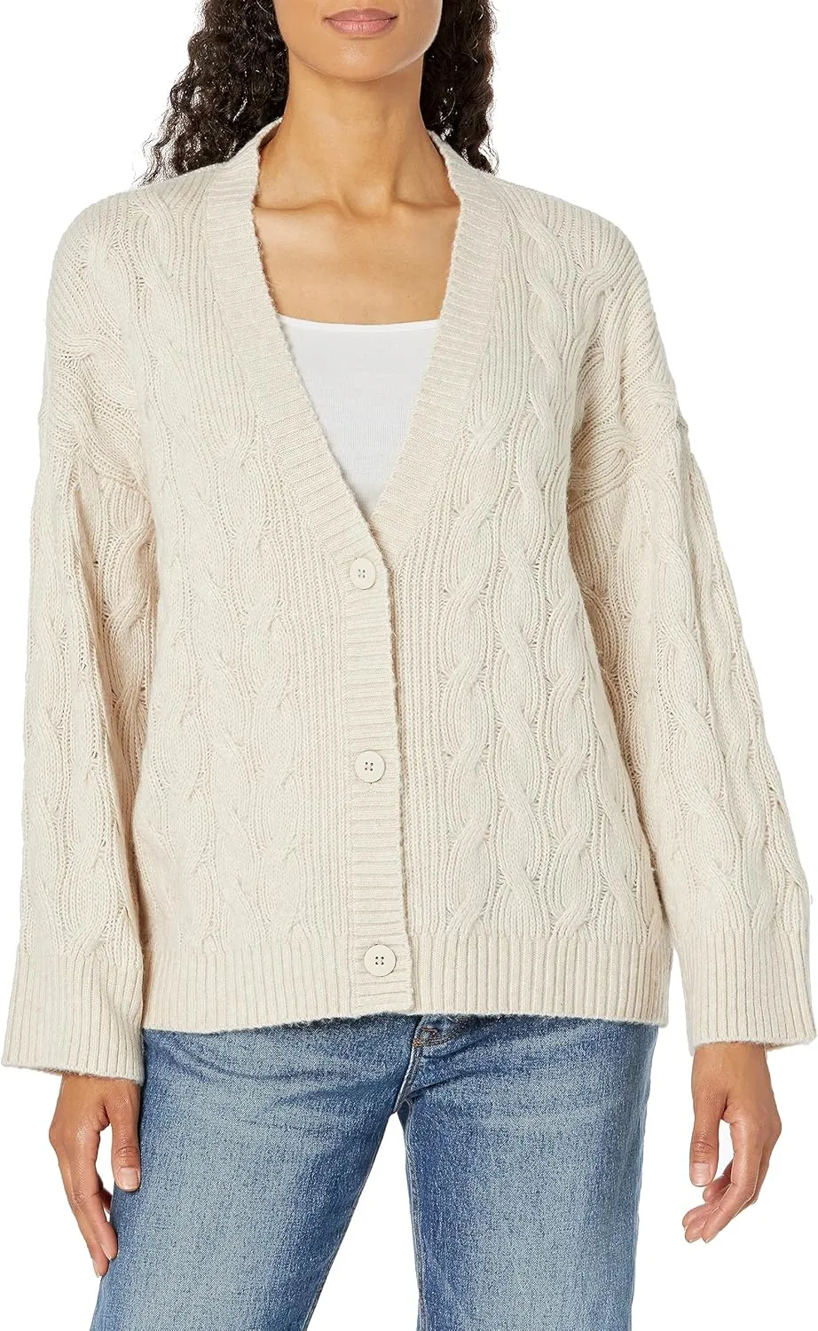 Armani Exchange Women's Cable Knit Wool Blend Cardigan