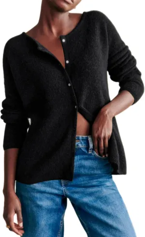 Arssm Women Button Down Cardigan Sweater Crewneck Soft Knit Long Sleeve Y2k Fall Jumper Tops
