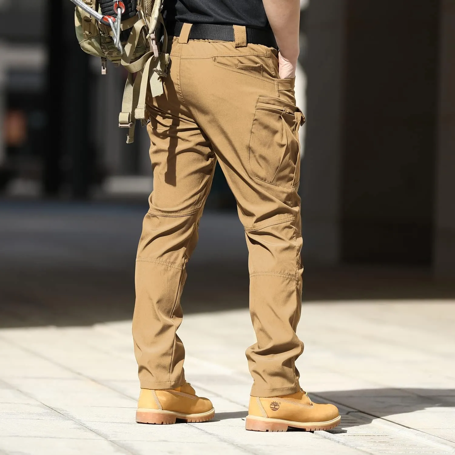 AUTIWITUA Men's Tactical Pants Water Resistant Flex Ripstop Cargo Pants Lightweight Hiking Pants with Multi Pockets(No Belt)