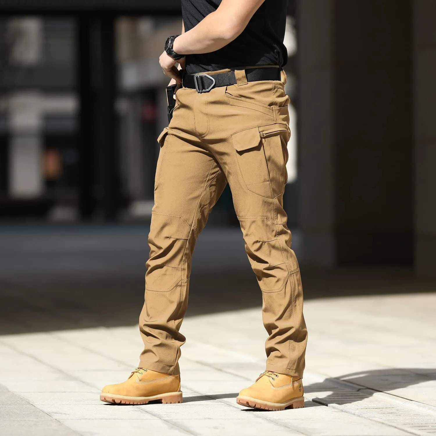 AUTIWITUA Men's Tactical Pants Water Resistant Flex Ripstop Cargo Pants Lightweight Hiking Pants with Multi Pockets(No Belt)