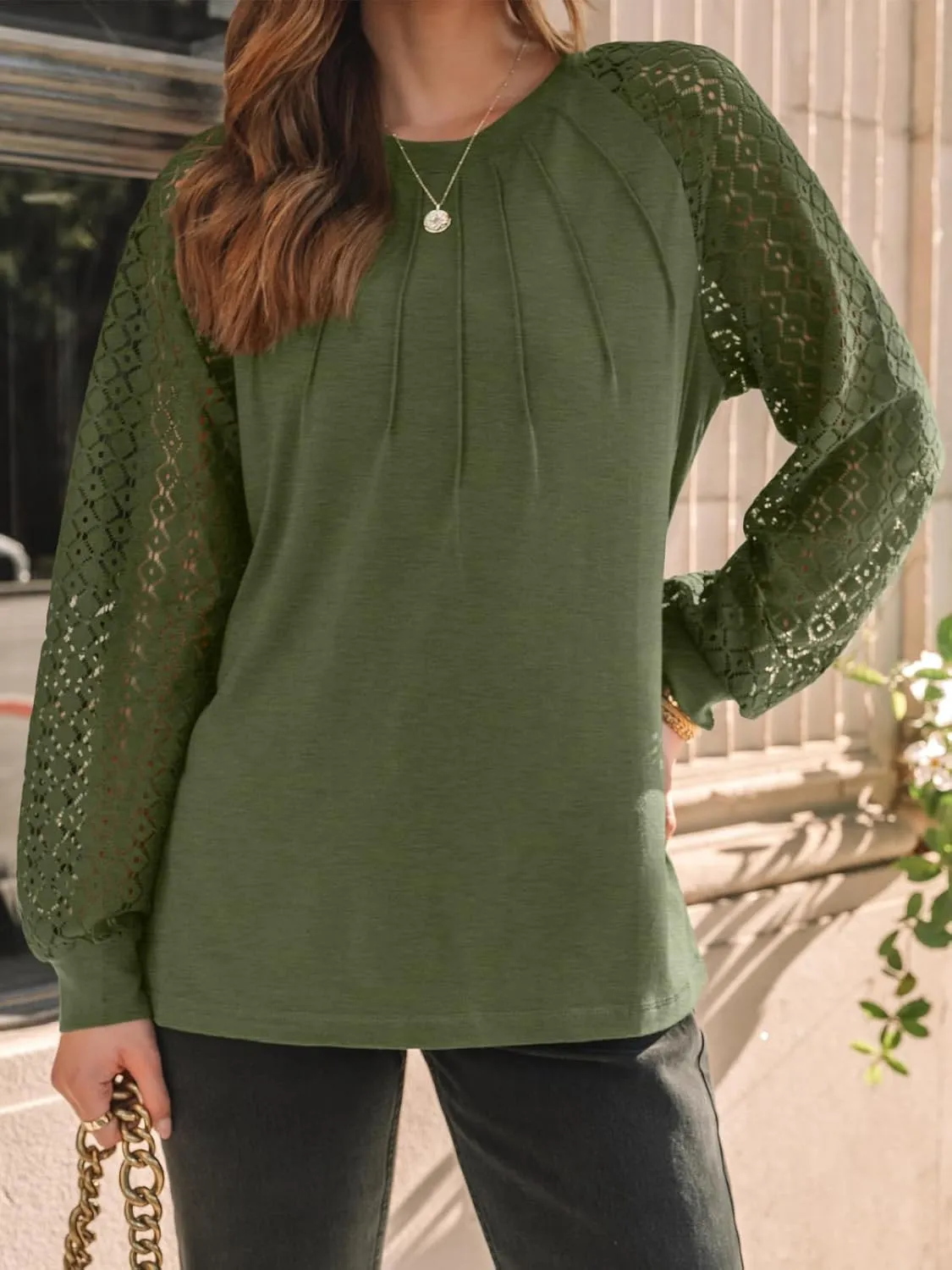 AUTOMET Womens Long Sleeve Shirts Lace Tops Business Casual Fall Fashion Outfits Clothes Knitted Y2k Blouses