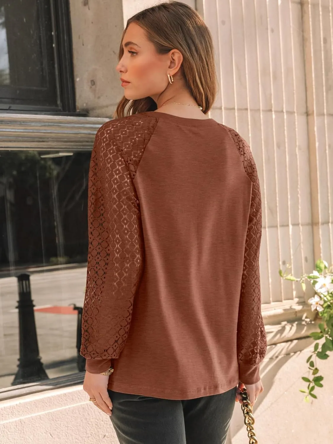 AUTOMET Womens Long Sleeve Shirts Lace Tops Business Casual Fall Fashion Outfits Clothes Knitted Y2k Blouses