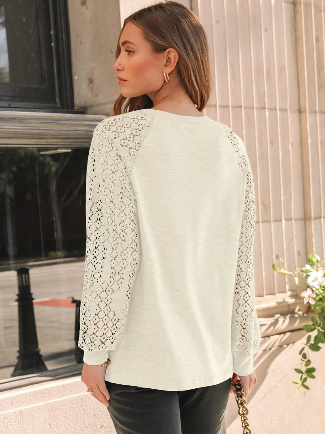 AUTOMET Womens Long Sleeve Shirts Lace Tops Business Casual Fall Fashion Outfits Clothes Knitted Y2k Blouses