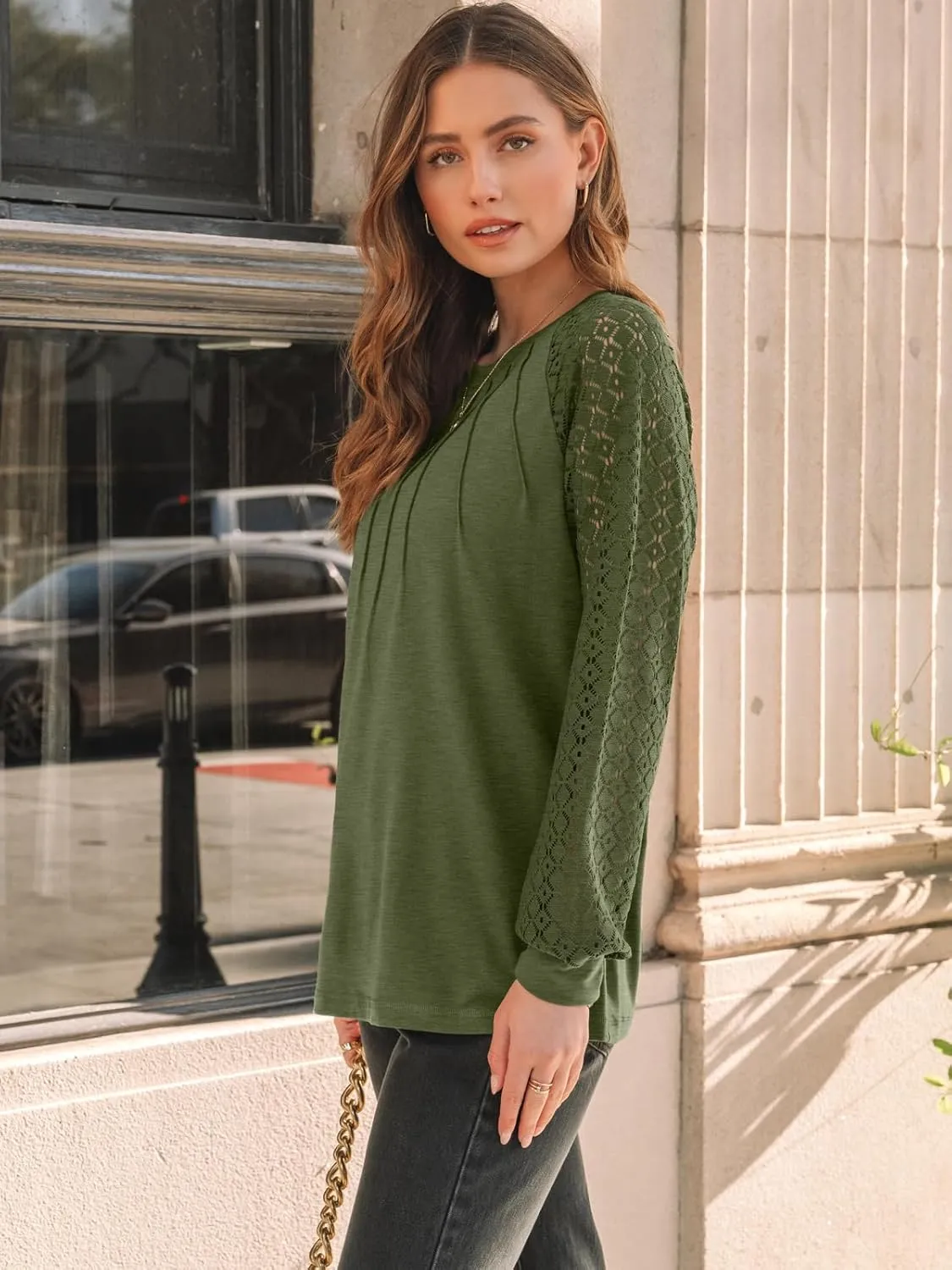 AUTOMET Womens Long Sleeve Shirts Lace Tops Business Casual Fall Fashion Outfits Clothes Knitted Y2k Blouses
