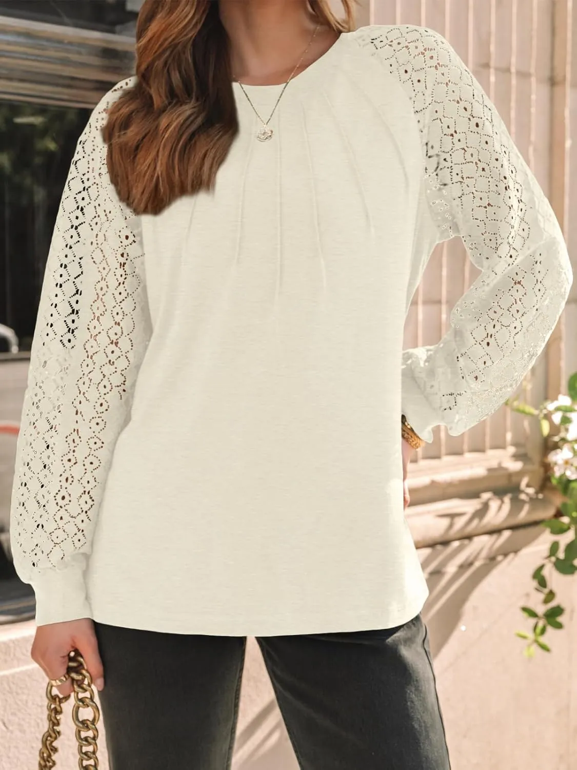 AUTOMET Womens Long Sleeve Shirts Lace Tops Business Casual Fall Fashion Outfits Clothes Knitted Y2k Blouses