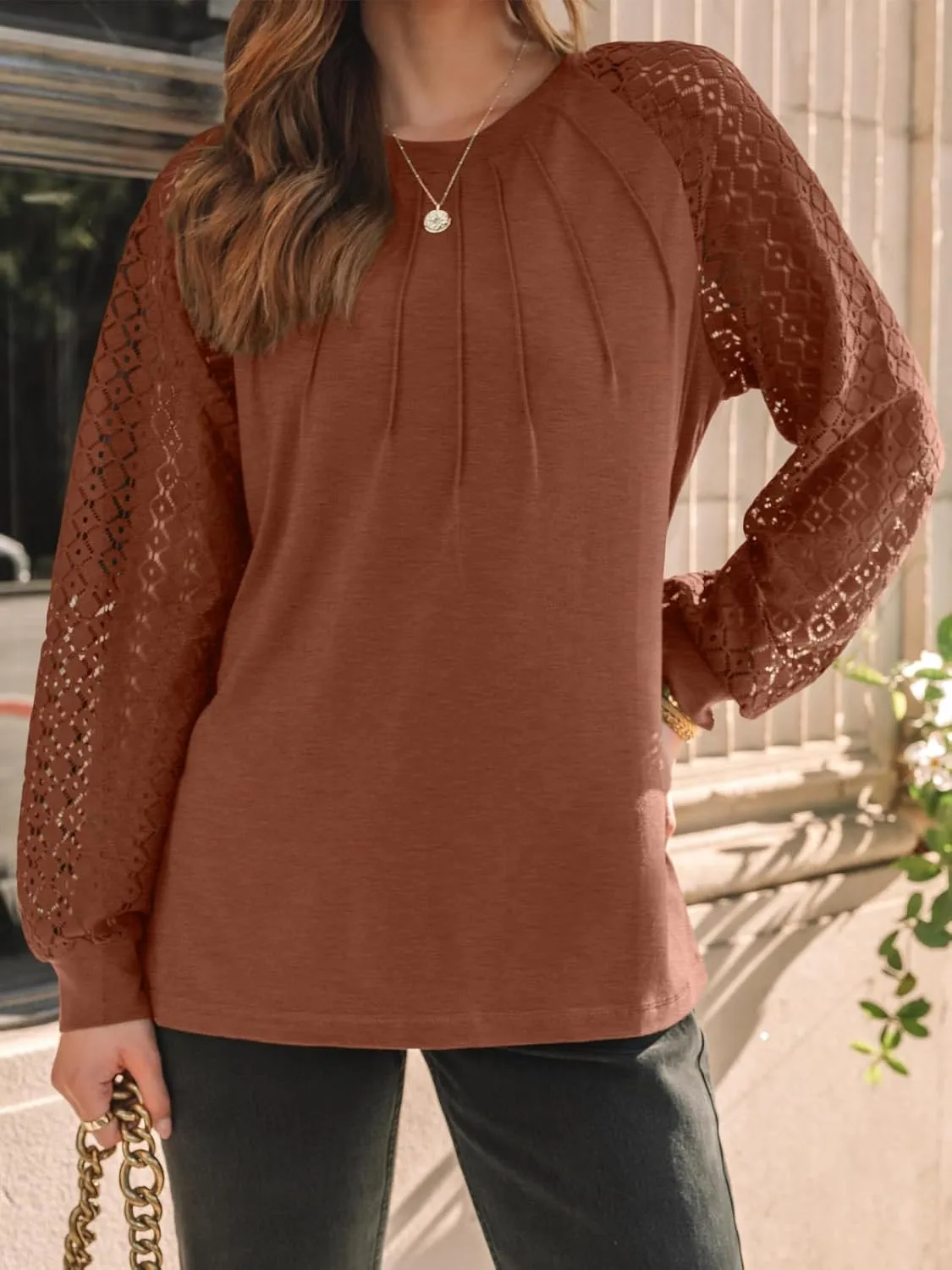 AUTOMET Womens Long Sleeve Shirts Lace Tops Business Casual Fall Fashion Outfits Clothes Knitted Y2k Blouses