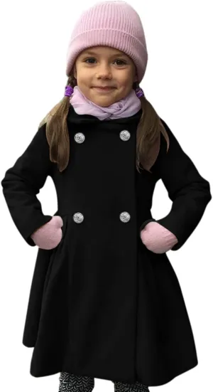 Baby Kids Boys Girls Classic Wool Blend Coat Winter Double Breasted Trench Coat Outwear  Coat Jacket