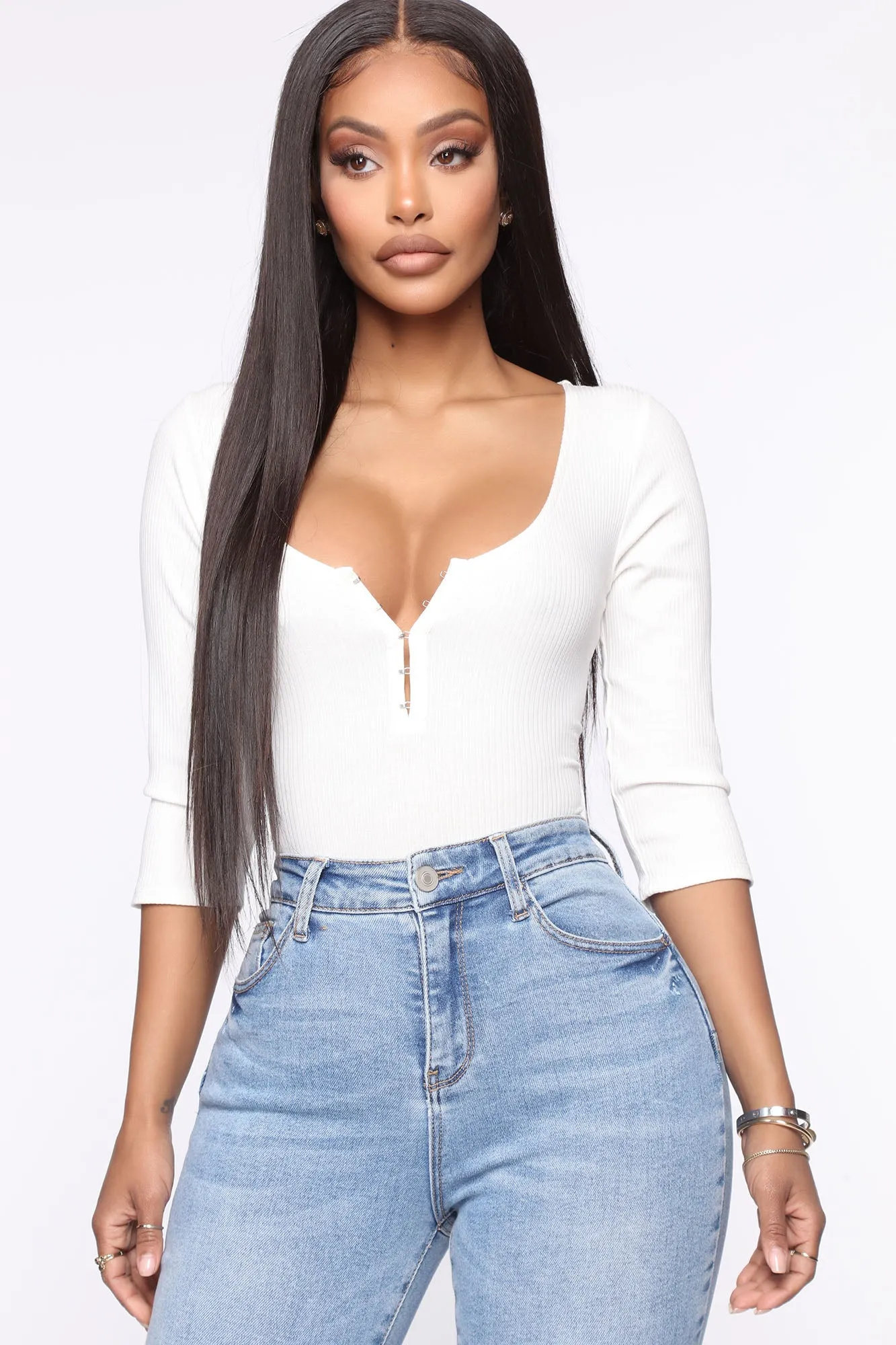 Back To The Basic Ribbed Bodysuit - White