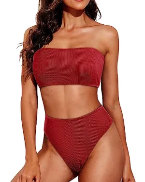 Bandeau adjustable shoulder strap Bikini Set