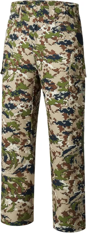 BASSDASH Invis Mens Stretch Hunting Pants Water Resistant Camo Fishing Pant