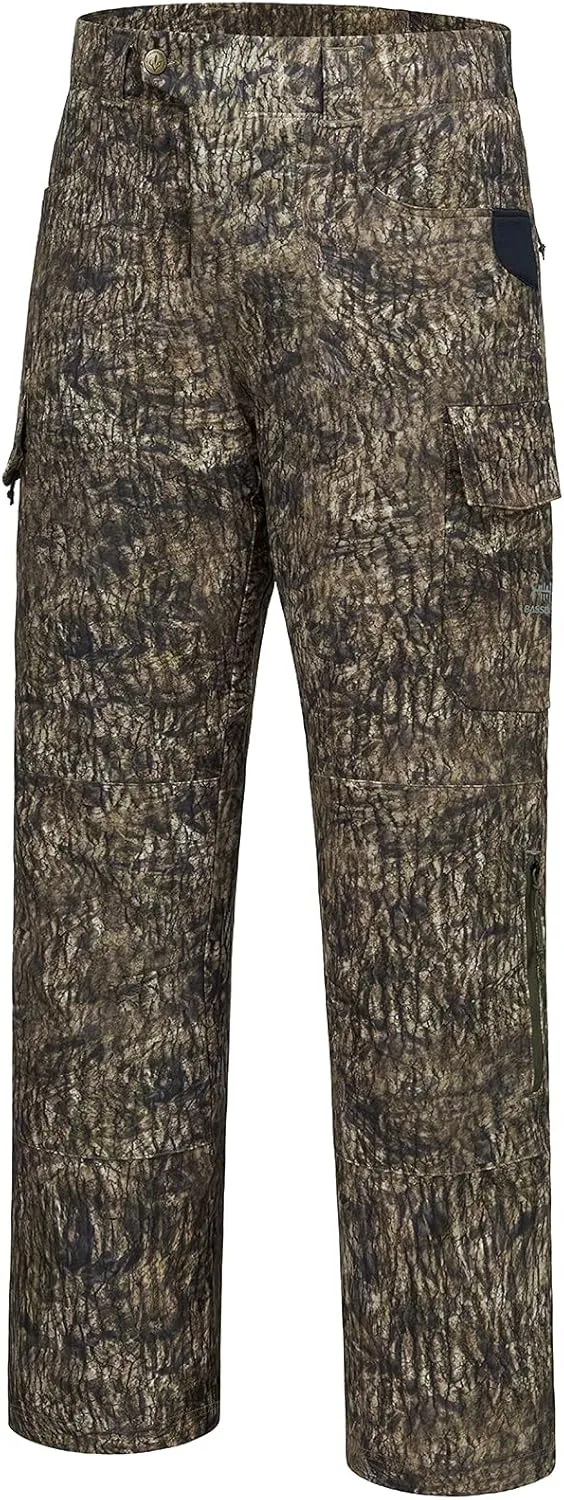 BASSDASH Invis Mens Stretch Hunting Pants Water Resistant Camo Fishing Pant