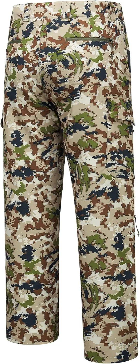 BASSDASH Invis Mens Stretch Hunting Pants Water Resistant Camo Fishing Pant