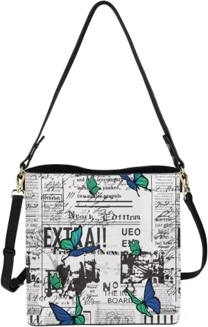Belidome Womens Crossbody Handbags Pu Leather Bucket Shoulder Bag Lightweight Durable