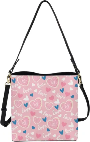Belidome Womens Crossbody Handbags Pu Leather Bucket Shoulder Bag Lightweight Durable