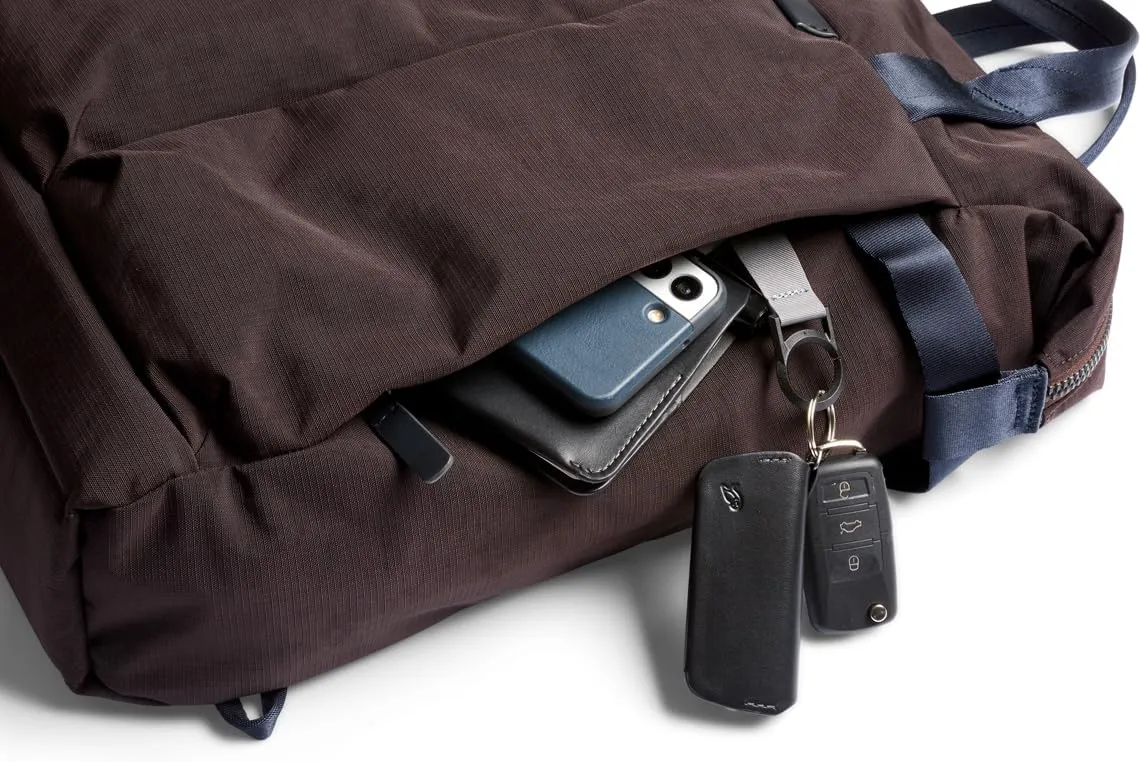 Bellroy Tokyo Totepack, water-resistant woven convertible backpack and tote bag - DeepPlum