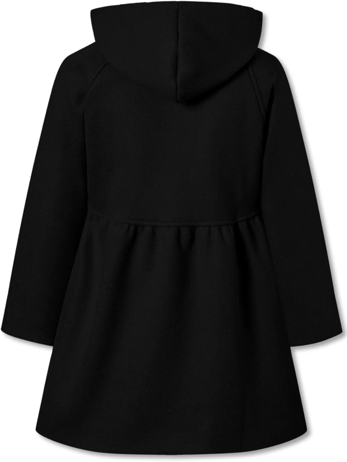 Betusline Girls' Dress Coat, Kids Hoodie Wool Blend Coats Fall Winter Outerwear Peacoat,2-14 Years