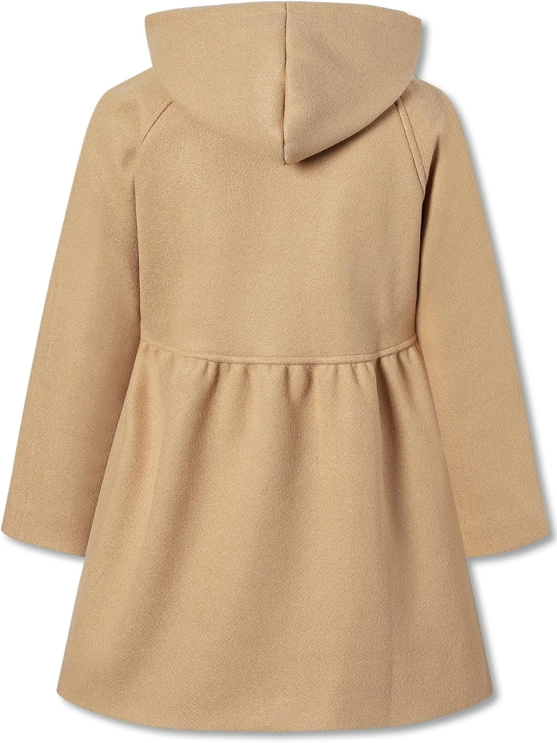 Betusline Girls' Dress Coat, Kids Hoodie Wool Blend Coats Fall Winter Outerwear Peacoat,2-14 Years