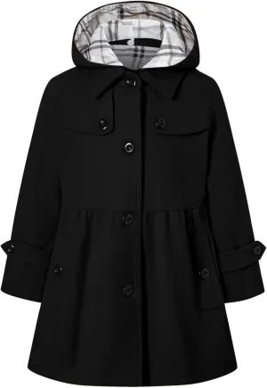 Betusline Girls' Dress Coat, Kids Hoodie Wool Blend Coats Fall Winter Outerwear Peacoat,2-14 Years
