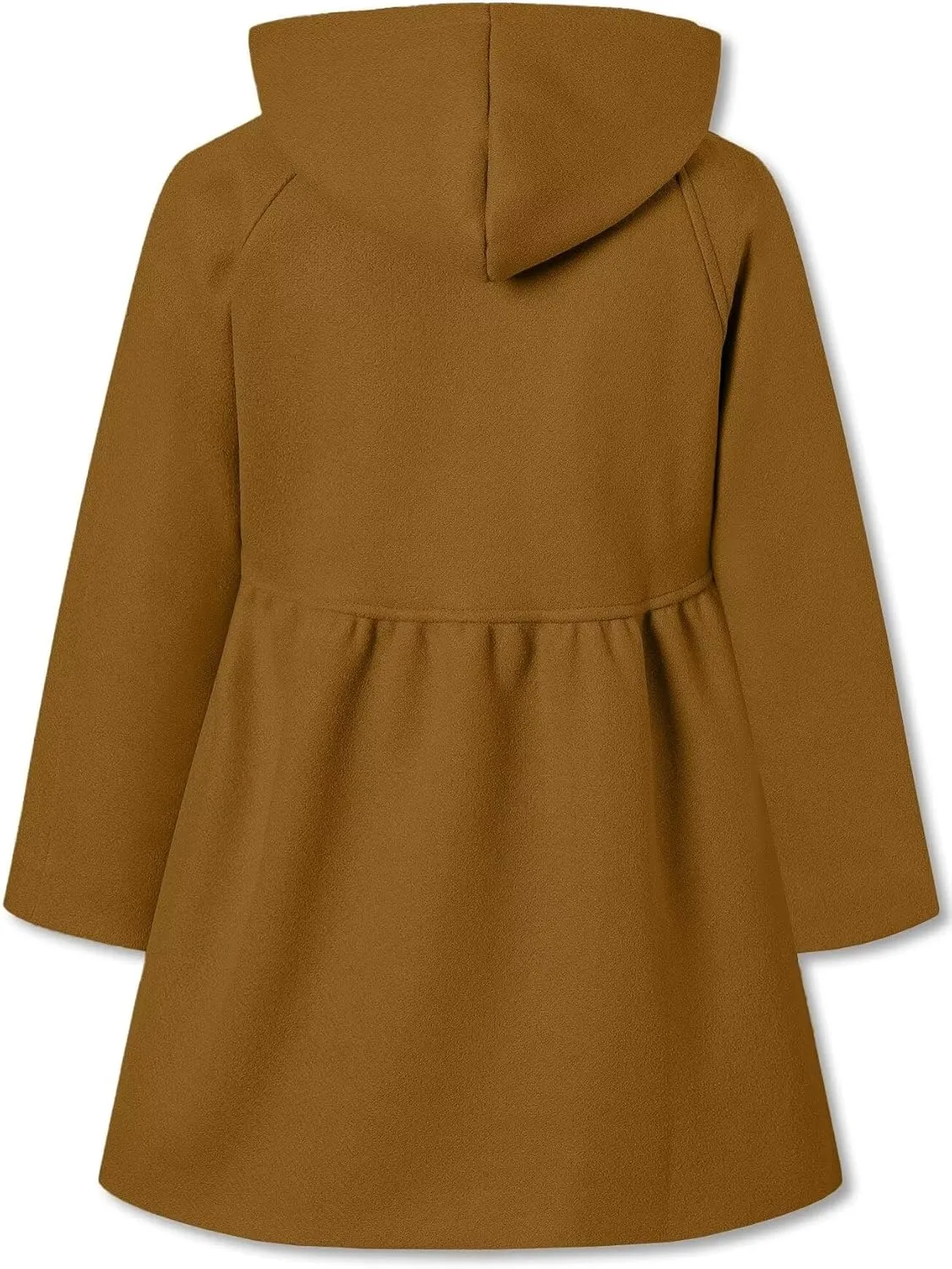 Betusline Girls' Dress Coat, Kids Hoodie Wool Blend Coats Fall Winter Outerwear Peacoat,2-14 Years