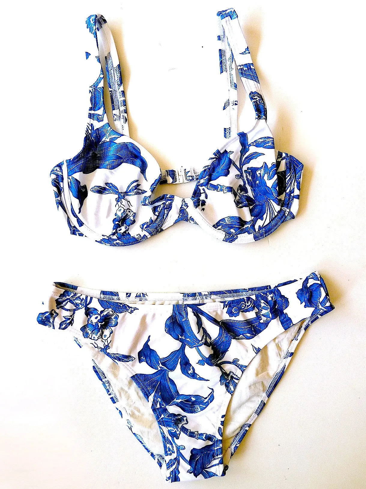 Bikini Toile Pattern Underwire And Brief Red Or Blue