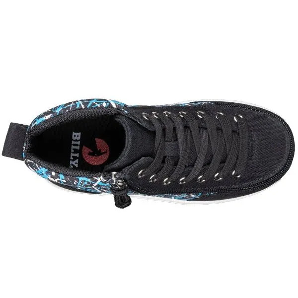Billy Black Graffiti Classic D|R II High Tops Adaptive Sneaker (EasyOn)