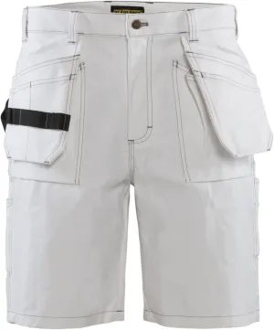BLKLDER Men's Painter Durable Lightweight White Cotton Work Shorts
