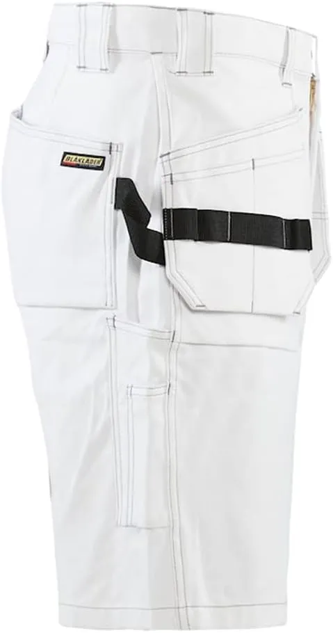 BLKLDER Men's Painter Durable Lightweight White Cotton Work Shorts