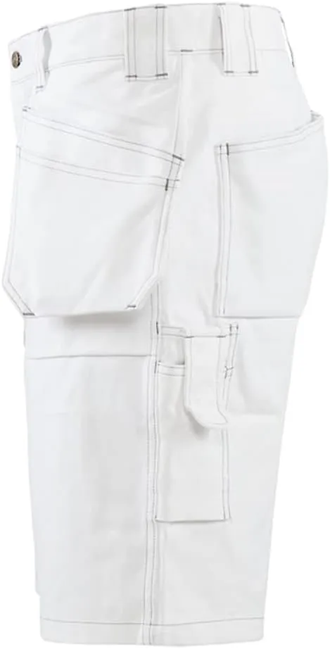 BLKLDER Men's Painter Durable Lightweight White Cotton Work Shorts
