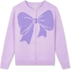 BOBOYOYO Girls Cute Cardigan 100% Cotton Girls Button Up Sweater Long Sleeve Kids Knit Cardigan Crewneck Casual Kawii Clothes