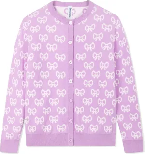 BOBOYOYO Girls Cute Cardigan 100% Cotton Girls Button Up Sweater Long Sleeve Kids Knit Cardigan Crewneck Casual Kawii Clothes