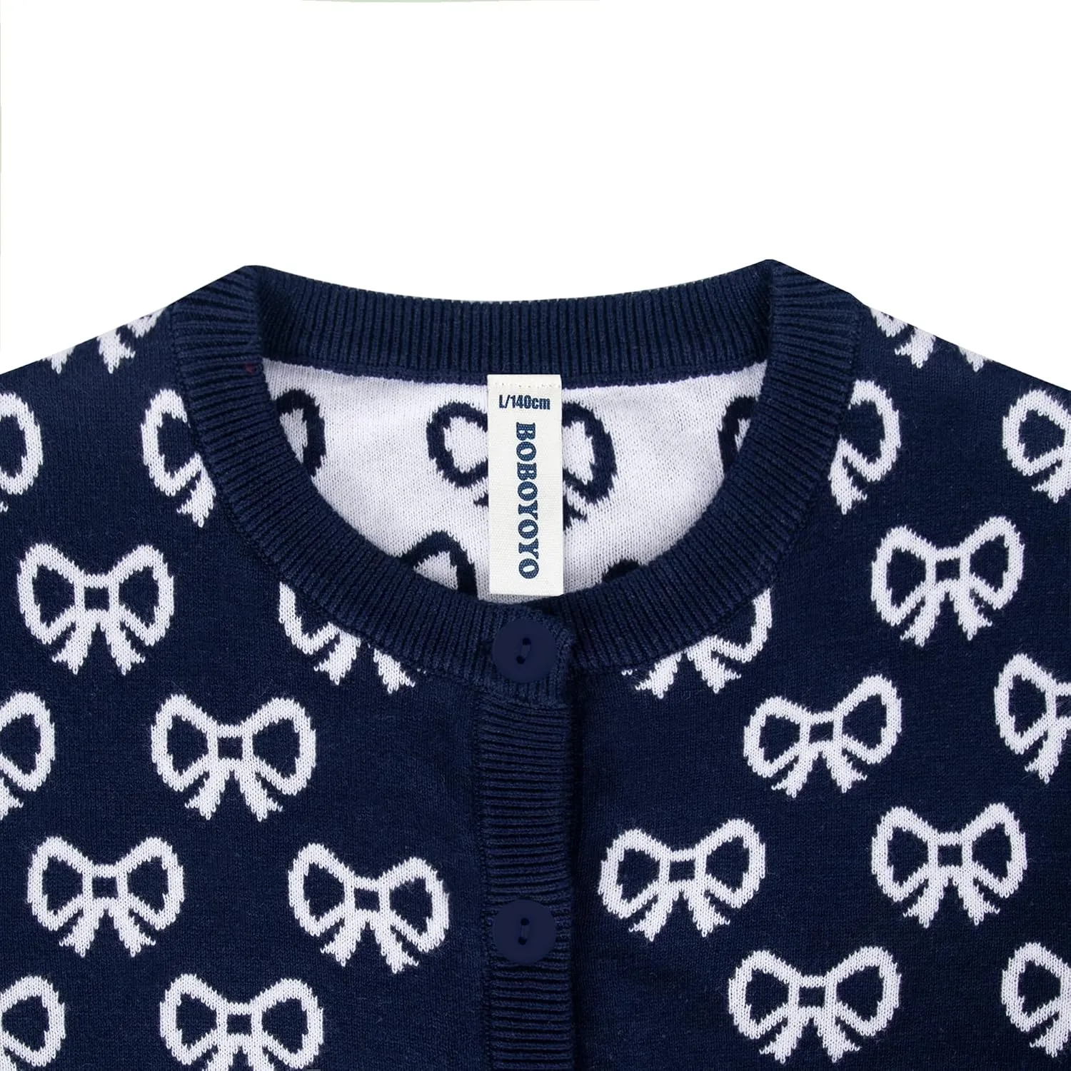 BOBOYOYO Girls Cute Cardigan 100% Cotton Girls Button Up Sweater Long Sleeve Kids Knit Cardigan Crewneck Casual Kawii Clothes