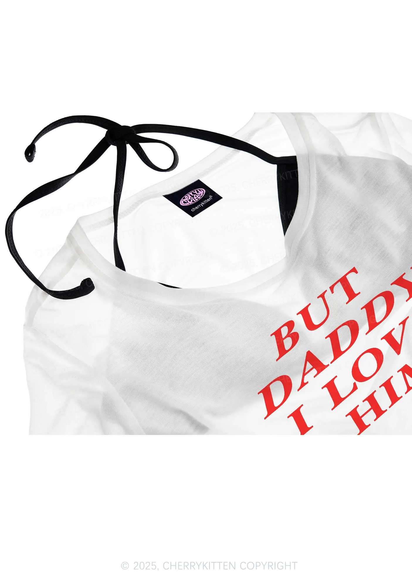 But Daddy I Love Him Pride Y2K Sheer Crop Tee Cherrykitten