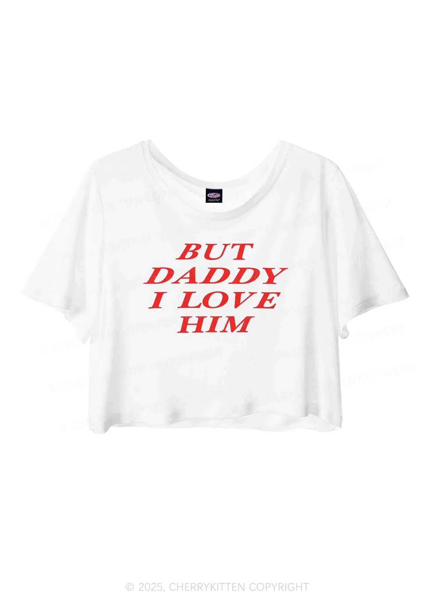 But Daddy I Love Him Pride Y2K Sheer Crop Tee Cherrykitten