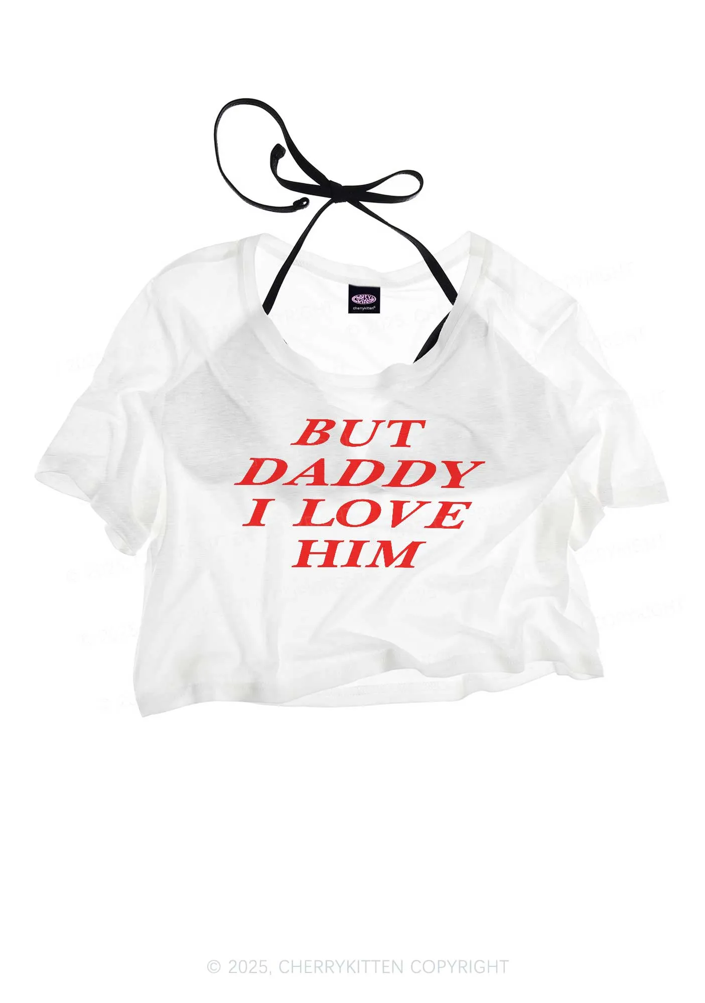 But Daddy I Love Him Pride Y2K Sheer Crop Tee Cherrykitten