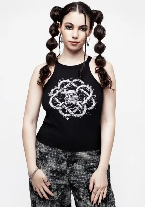 Calavera Racer Back Crop Vest