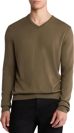 Calvin Klein Men's Extra Fine Merino Wool Blend V-Neck Sweater