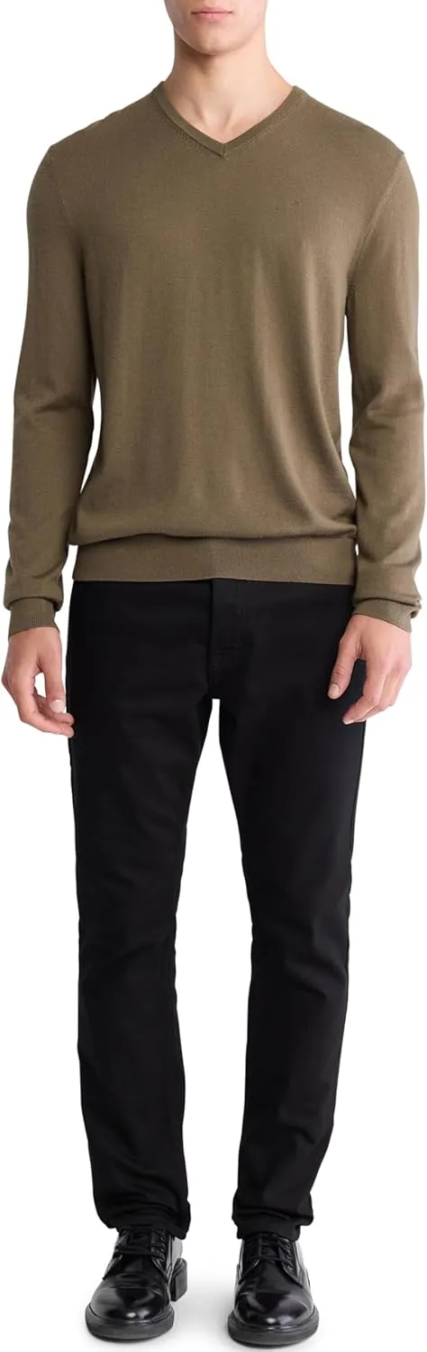 Calvin Klein Men's Extra Fine Merino Wool Blend V-Neck Sweater